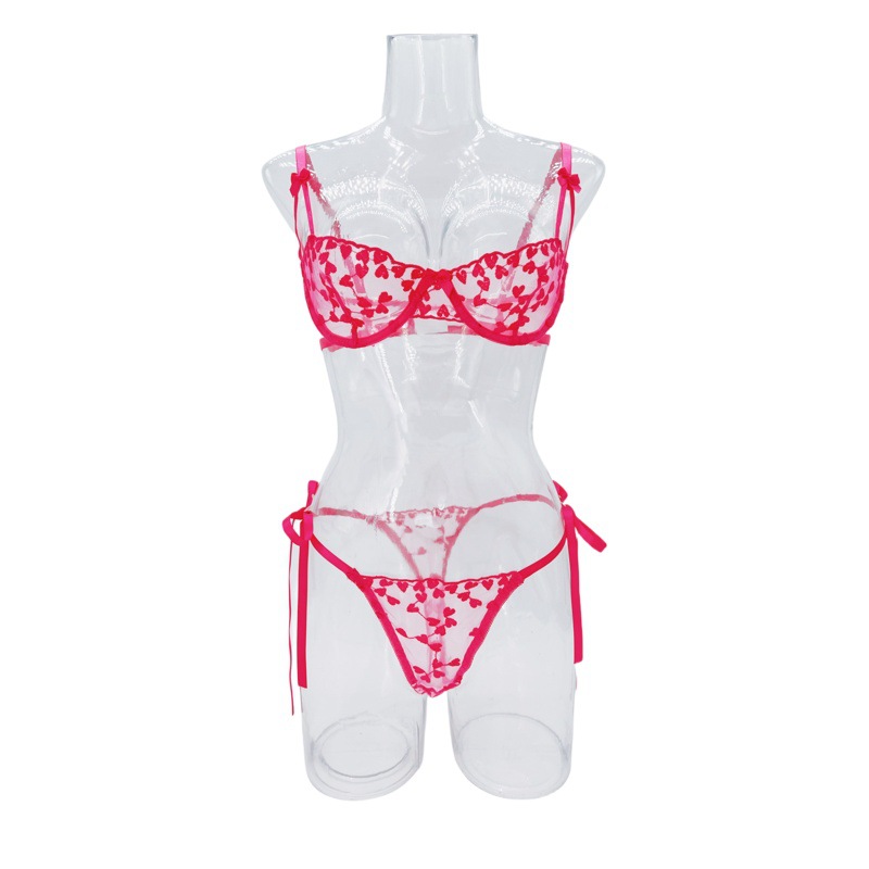 Cajano transfronterizo estilo caliente europeo y americano INS amor romántico sentimiento ropa divertida perspectiva con anillo de acero ropa interior sexy mujer