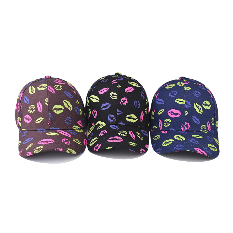 Transfronterizos nuevos labios de moda impresa gorra de béisbol gorra cuadrada gorra cuadrada gorra de moda gorra al por mayor
