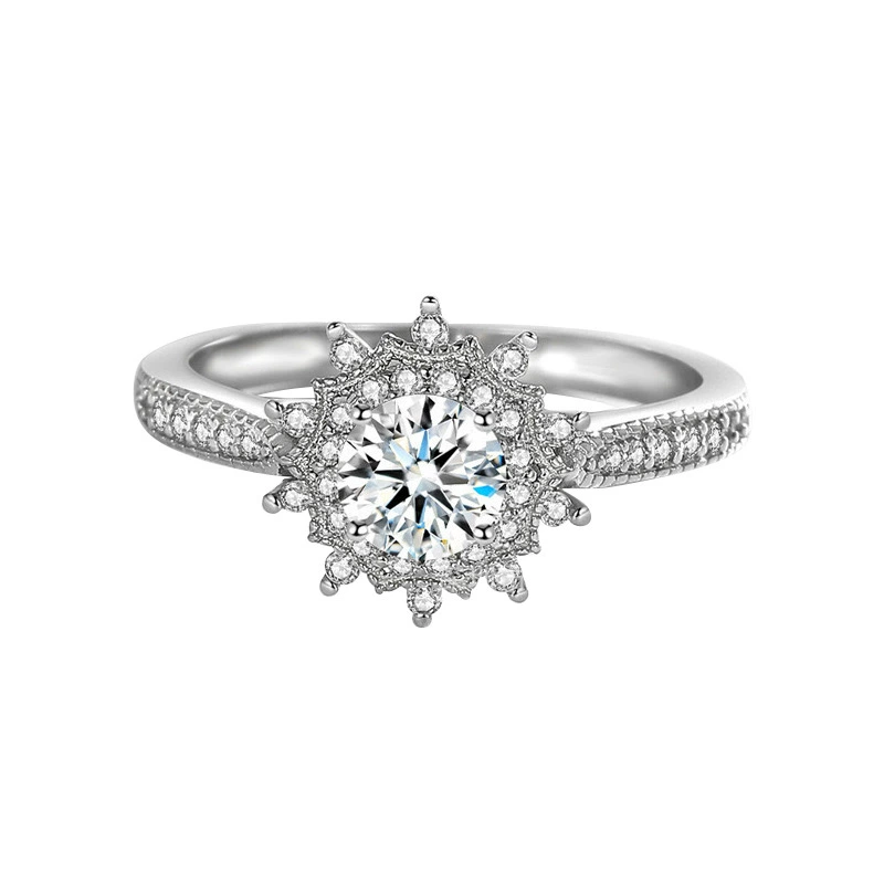 Adjustable wedding ring, 1‑carat style, light‑luxury design, multiple motif options