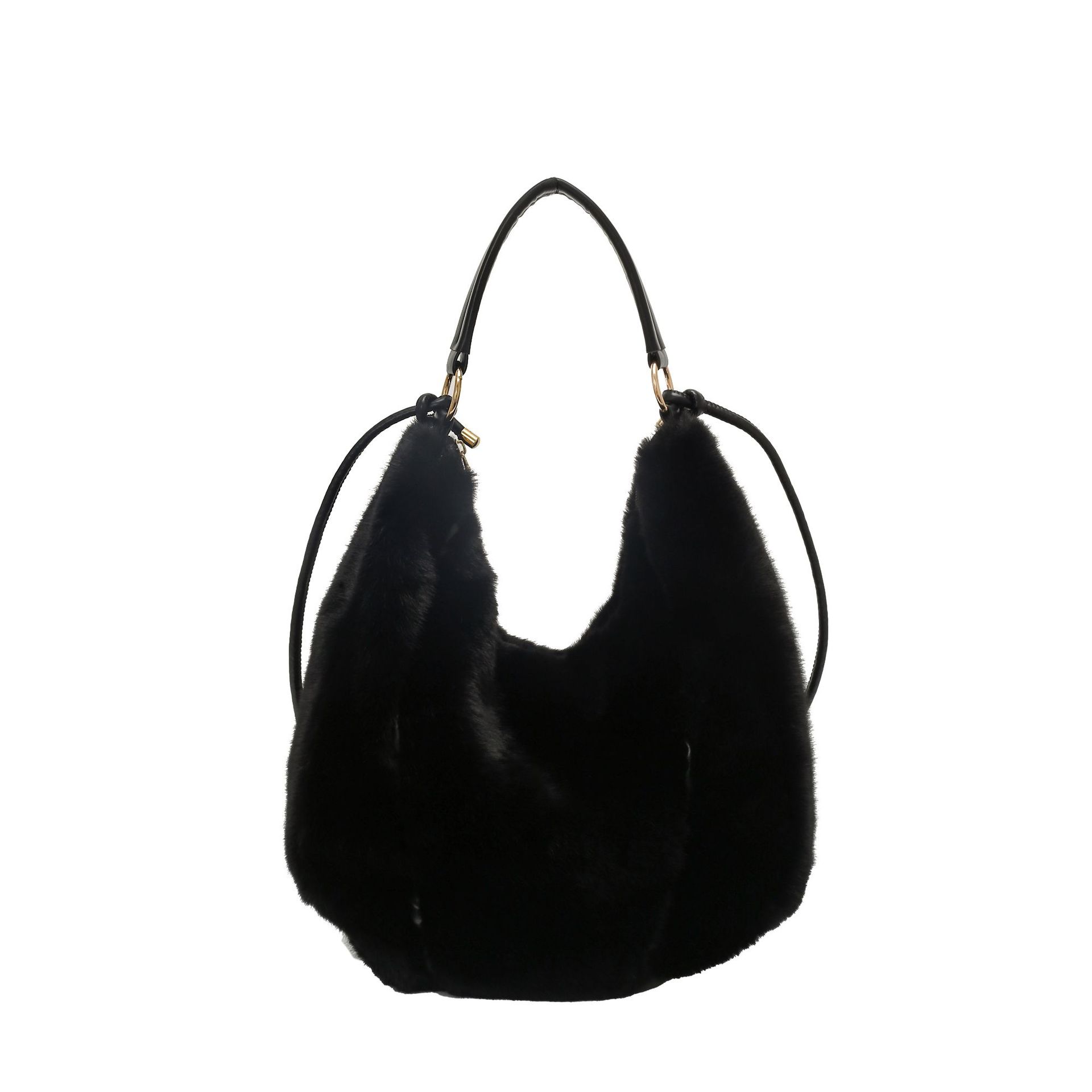 2025 invierno nuevo bolso de lana portátil bolso de brazo fresco bolso de moda de mujer bolso de bolso de bolso dulce bolso de hombro bolso de mochila