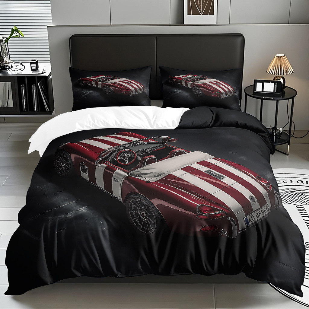 TEMU / JIT Cool Car Digital Printed Edredon Kit suave piel-profiliable fábrica de origen textil