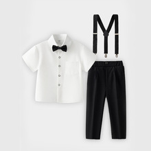 男童背带裤套装男宝宝英伦风中小童花童婚礼儿童毕业主持演出礼服