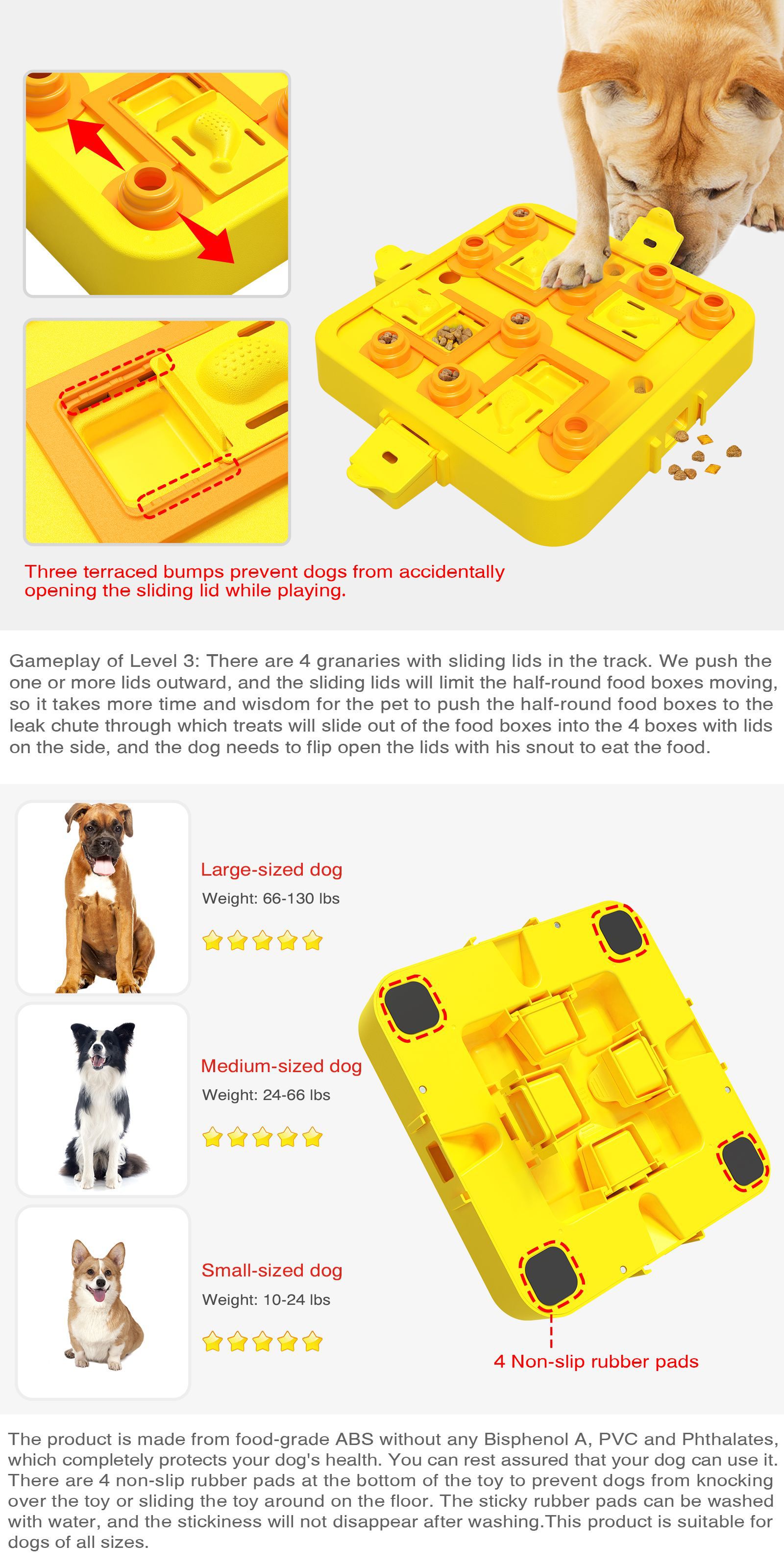 Patent-Designed Chessboard IQ Dog Puzzle Toy - Adjustable Level 1-4 Challenge