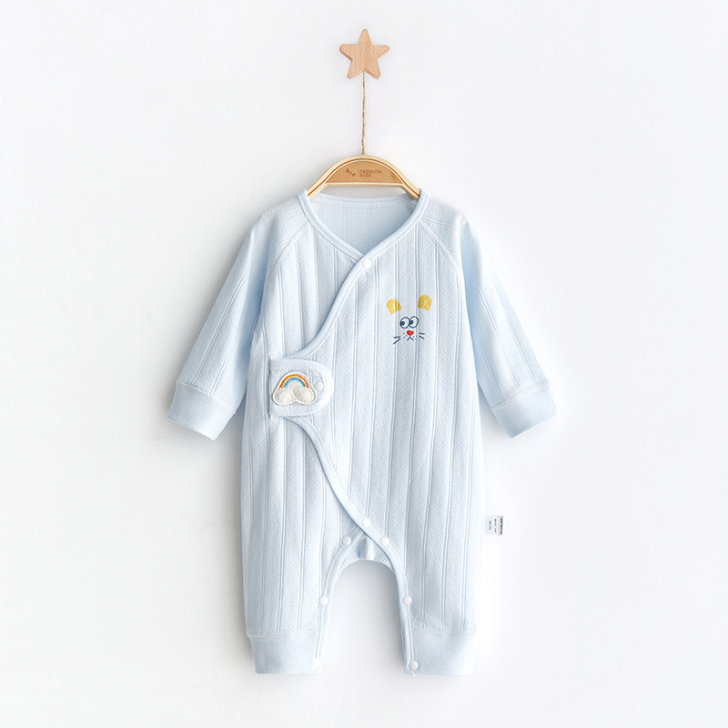 Ropa de bebé recién nacido para primavera y otoño, capa base de algodón puro, pelele de 0 a 3 meses, ropa estilo monje para recién nacidos, conjunto de una pieza para bebés.