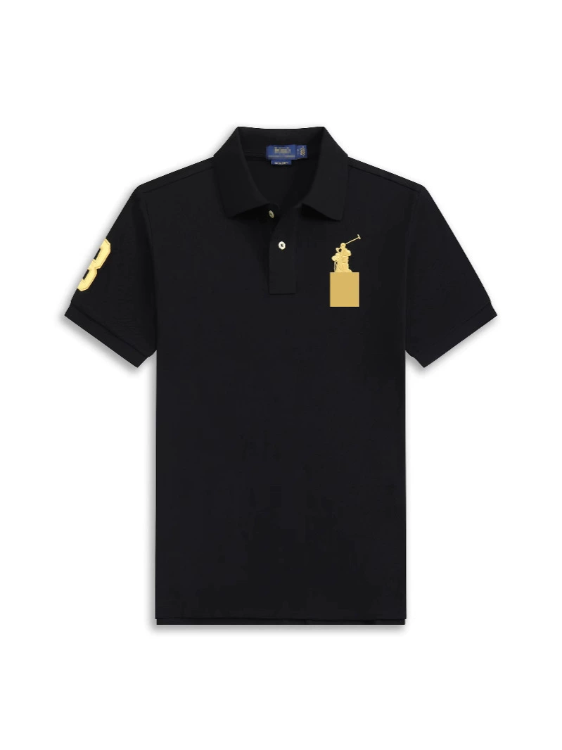 Поло футболка с коротким рукавом (POLO), вышивка, летний трикотаж, размеры XS–3XL