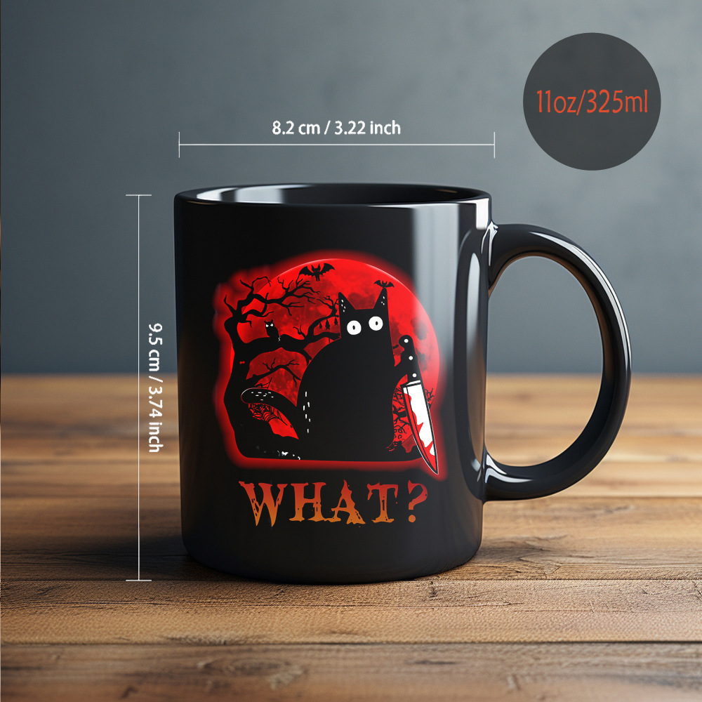 Август Внешняя торговля Новая тема Хэллоуина Черная кошка керамическая кружка