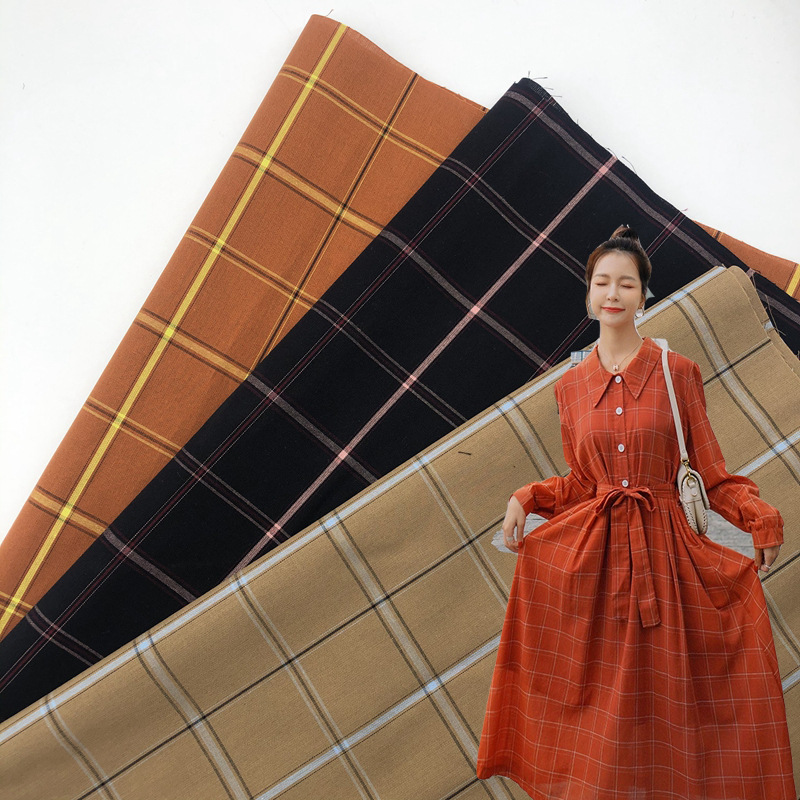 色织棉格子面料春夏衬衫连衣裙防晒服格子布 小清新风格纹布