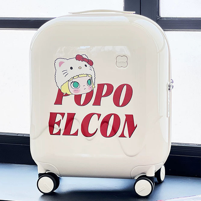 Letoo Small Lightweight Suitcase Kidsren's Trolley Case Women's Graffiti Travel Luggage Password Box 20inch Boarding Case