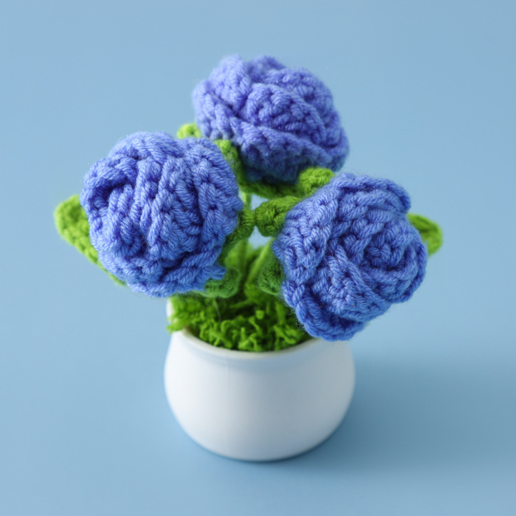 [완성된 작은 흰색 세면대] 파란색 다두 장미