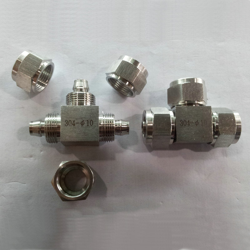 厂家供应不锈钢螺纹三通接头 卡套式焊接过渡接头 卡套快速接头