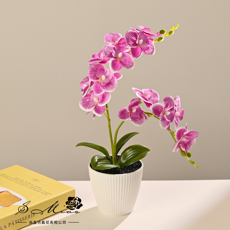 15 tela pequeña orquídea mariposa simulación bonsai decoración del hogar fotografía flores artificiales flores de boda pequeñas adornos flores simuladas image 3