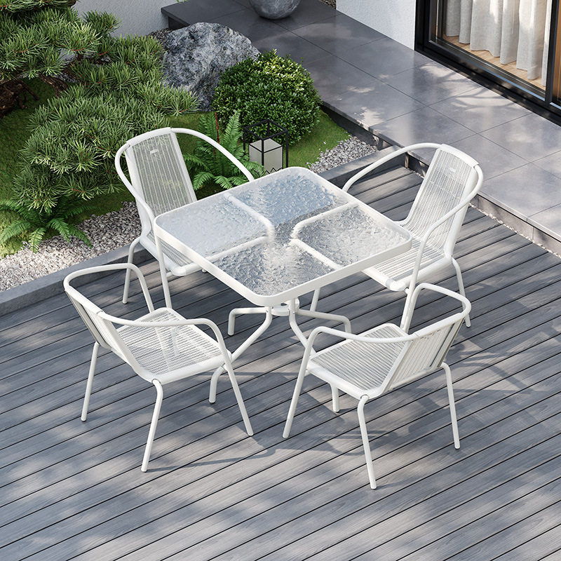 Mesas y sillas plegables de ocio al aire libre, balcones al aire libre, puestos al aire libre, jardín, patio, cafetería, tienda de té con leche, combinación de mesas y sillas