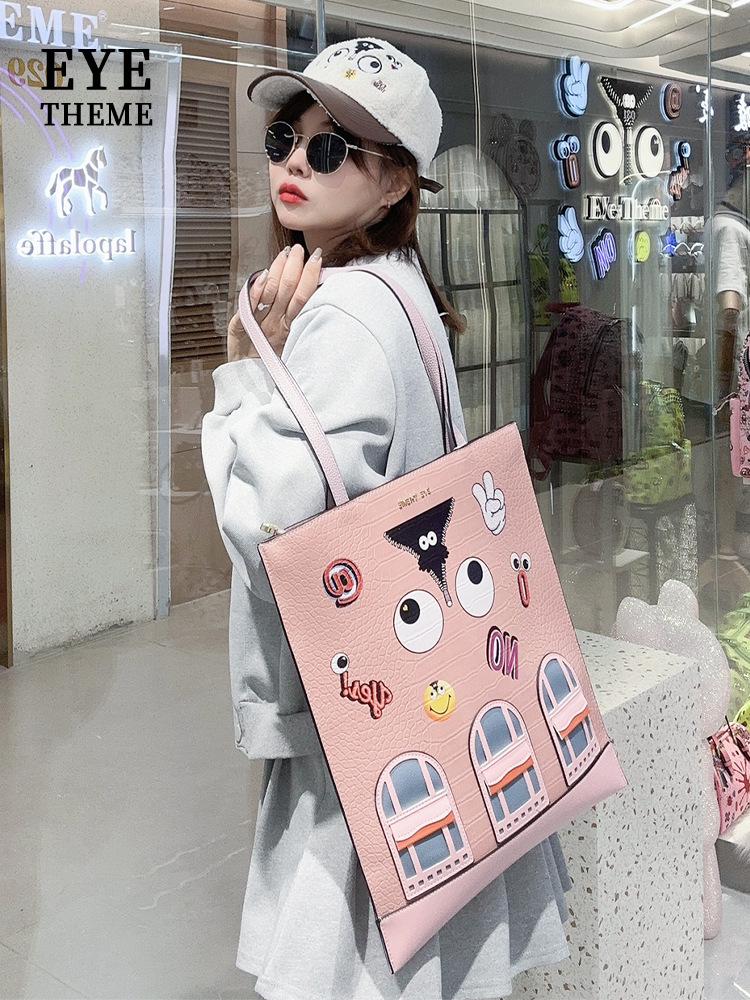 Damas lindas bolsas de dibujos animados de moda jugar graffiti bolsa de almacenamiento de gran capacidad diseño de diseño de cocodrilo 2712 #