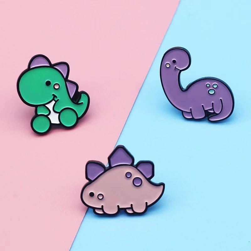 Металлический динозавр, брошь, аксессуар, милая маленькая нашивка для мужчин и женщин, японский и корейский стиль