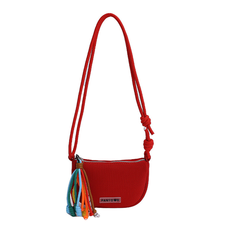 Bolso de lona de moda coreana 2025 verano nuevo bolso femenino casual estilo universitario bolso de hombro bolso de mensajero de malla hueca