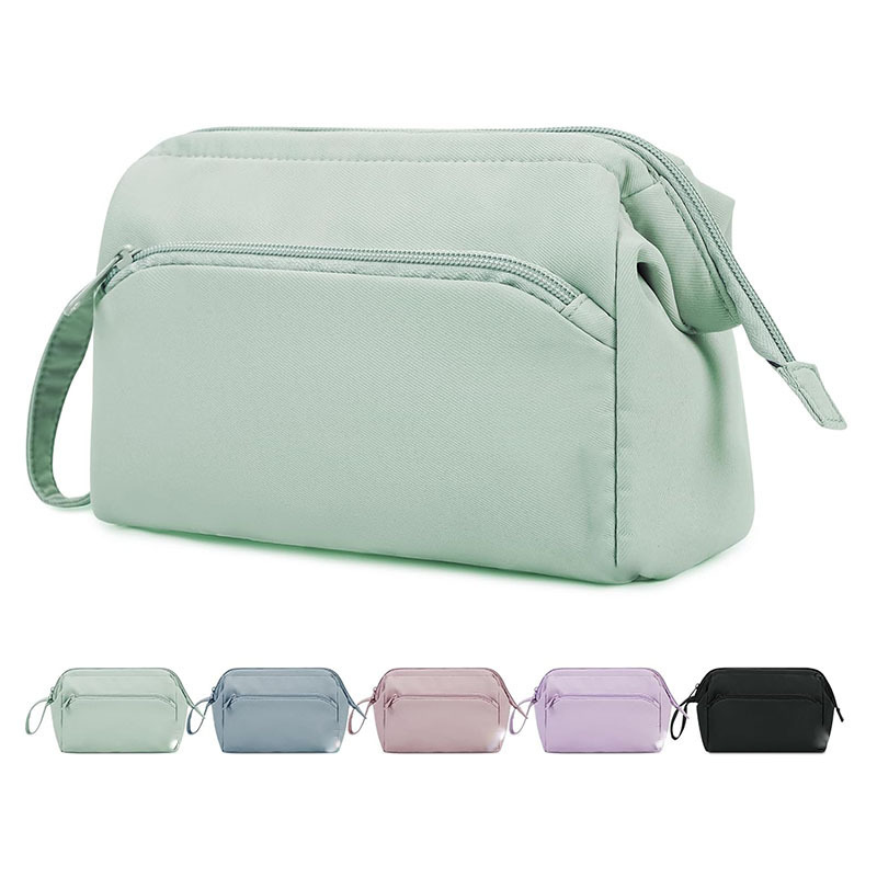 Amazon venta caliente bolsa de maquillaje de damas grande bolsa de maquillaje de boca ancha bolsa de maquillaje de viaje bolsa de maquillaje
