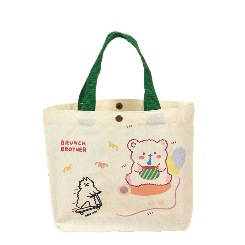 Estilo coreano ins estilo mano regalo pequeño bolso de lona portátil en blanco bolso artístico estudiante hombro bolsa de lona personalización