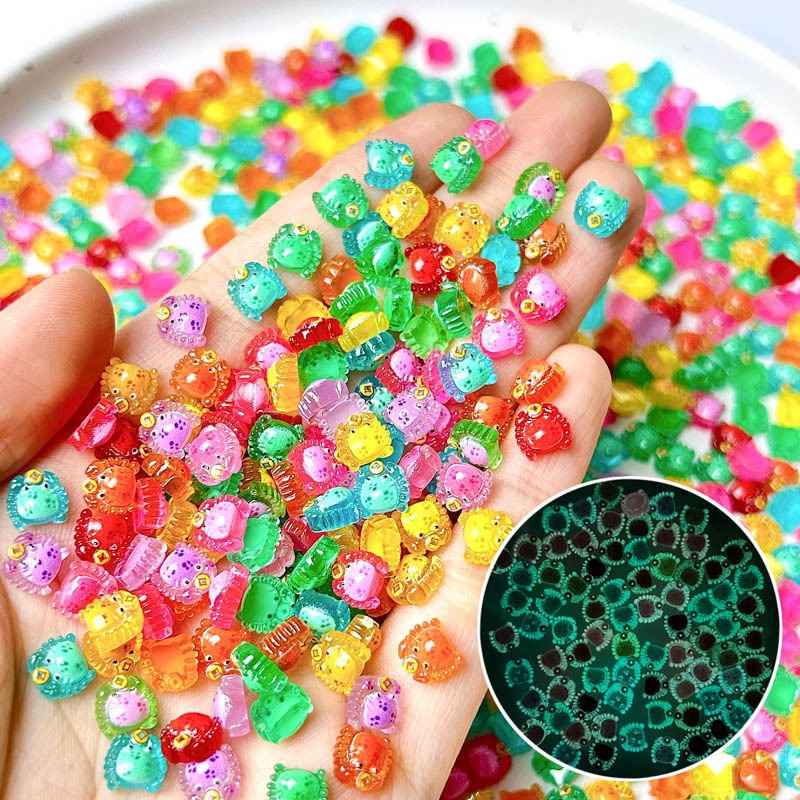 슈퍼 미니 7*7mm 야광 금화 게 10개