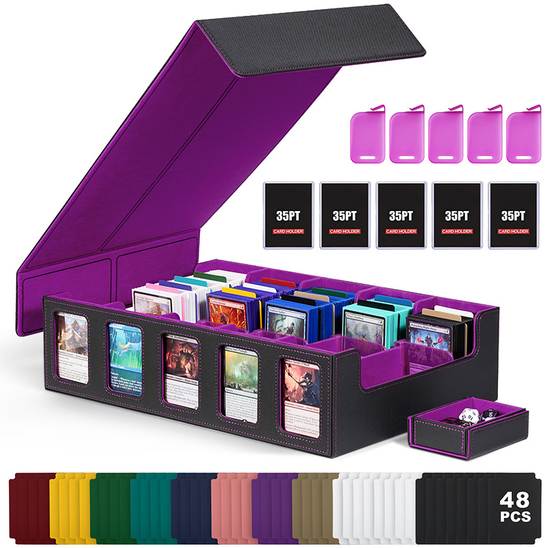 검정색과 보라색 5줄(구성: 컬러 카드 48장 + 카드 홀더 5개 + 카드 홀더 5개)