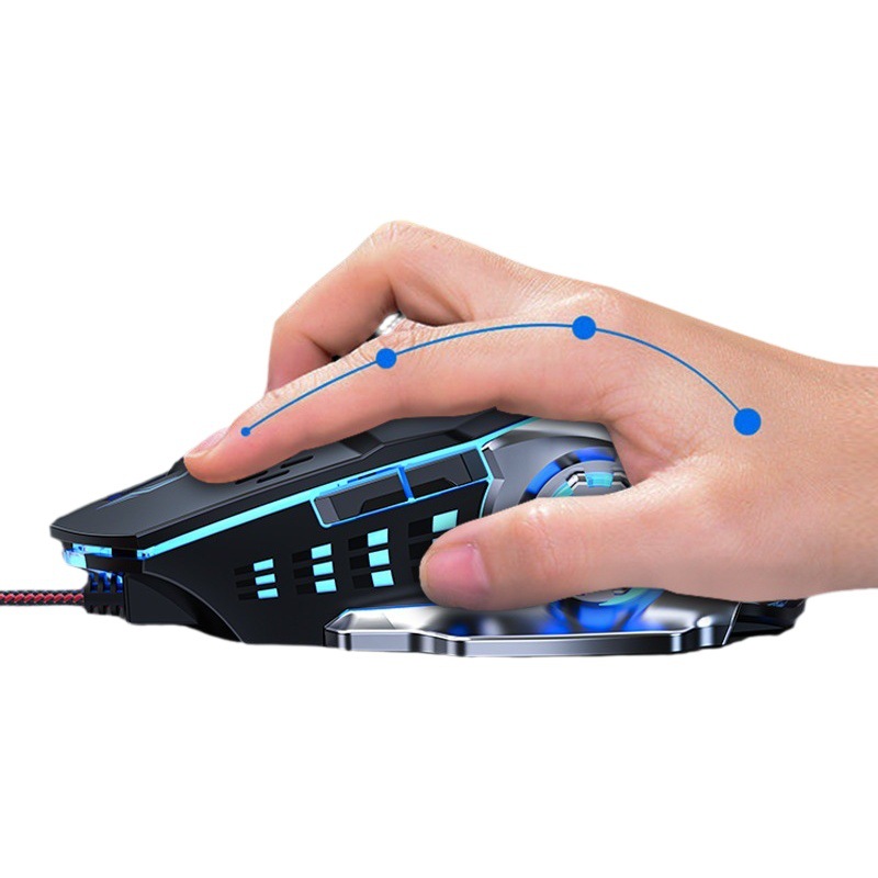 E-sports game mouse wired mute peripheral mechanical computer USB mouse luminous home office factory cross-border