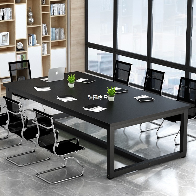 Mesa de trabajo simple, mesa larga, mesa de reunión larga, mesa moderna, combinación de mesa y silla, mesa de negociación rectangular