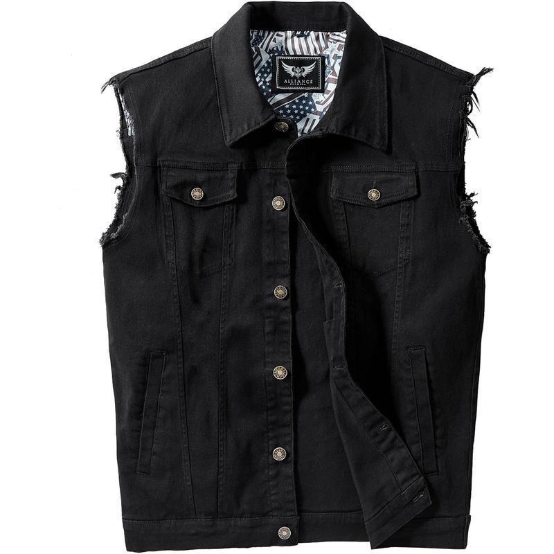 Aliexpress Waistcoats Gilets Men's Denim Waistcoat Jacket Fashion Stretchy Trucker Style