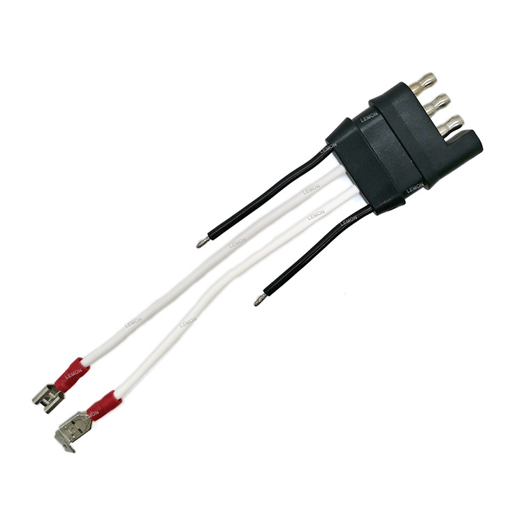 厂家直供美国4PIN拖车线 4孔SAE拖车线公母对插4芯拖车线电源线