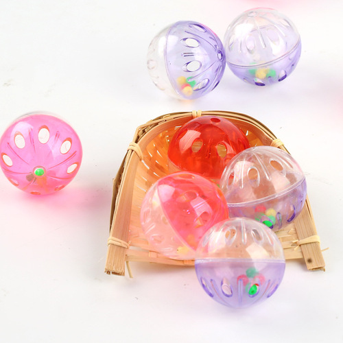 Manufacturer wholesale cat toy colorful hollow ball interactive cat bell ball sound-making toy self-entertaining pet toy