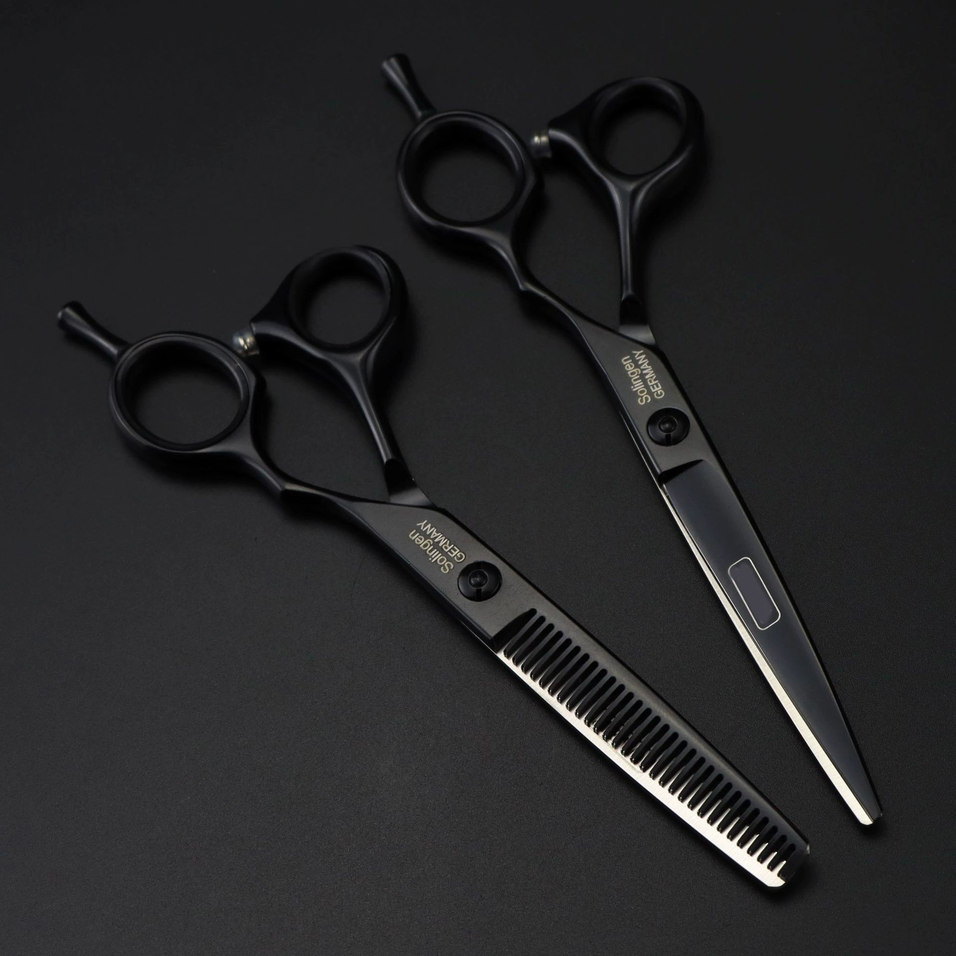 6,0 дюймов DLB-01 черные настенные персонализированные Парикмахерские ножницы плоские ножницы челка