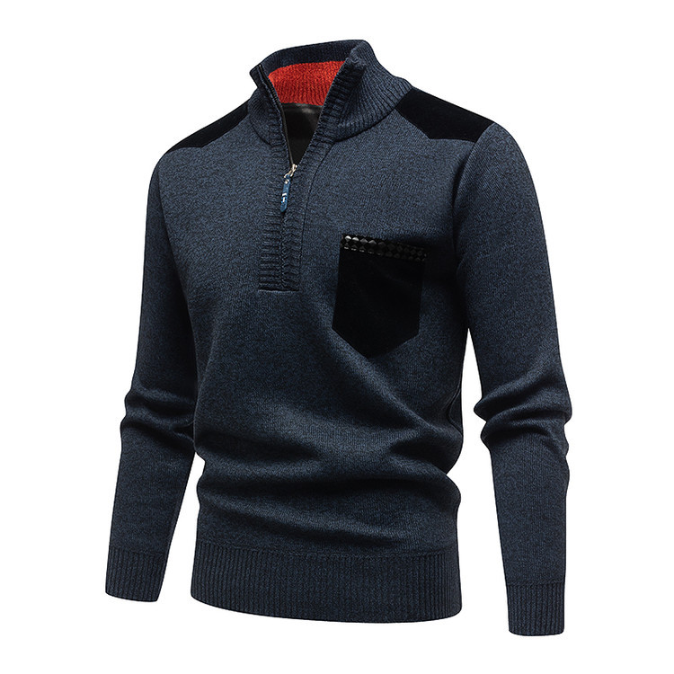 Suéter otoño e invierno nuevo suéter con media cremallera para hombre suéter casual grueso casual suéter transfronterizo para hombre