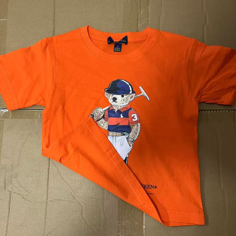 Japanese and Korean New Style Casual No. 3 Hooded Polo Bear Boys' T-Shirt Girls' T-Shirt Children's Clothing Round Neck Style Japanese and Korean New Style Casual No. 3 Hooded Polo Bear Boys' T-Shirt Girls' T-Shirt Children's Clothing Round Neck Style