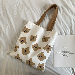 Canvas Bag Women's Korean-style All-match 2022 New Shoulder Bag Cute Small Bag Handbag Large Shoulder Bag