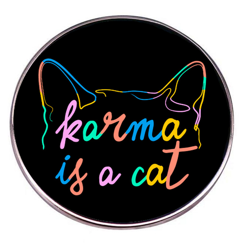 20g Weight Brooches Classification Streetwear Pin Round Cat Metal Epoxy Unisex Brooches