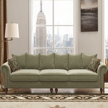 美式沙发轻奢客厅布艺三人位组合小户型地中海乡村风格家具整装