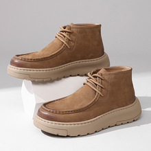 潮牌复古马丁靴男秋季新款真皮厚底男士短靴休闲男鞋工装靴子5791