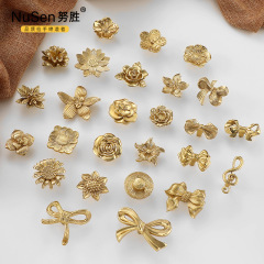 法式輕奢單孔黃銅拉手歐式復古花創意個性蝴蝶結玫瑰花抽屜門把手