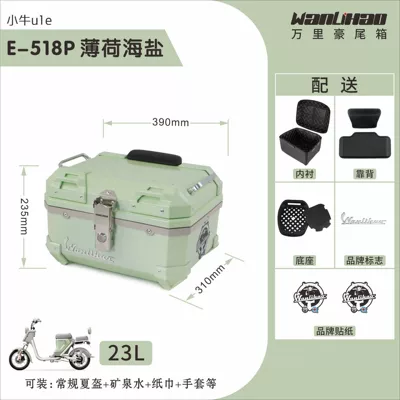 U1e, decorative electric vehicle | Motorcycle trunk - xiaoniu-u1e-mint-sea-salt-518p-lining-double-black-backrest