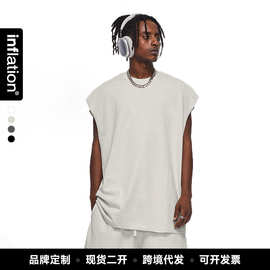 捷展男装|重磅305G无袖背心2026春夏新品美式潮牌FOG纯色街头上衣