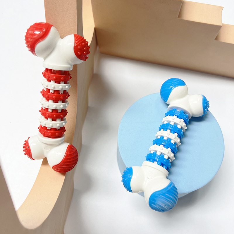 Nuevos productos transfronterizos para mascotas juguetes para perros TPR huesos de engranajes multicolores resistentes al desgaste dientes limpios juguetes para mascotas al por mayor