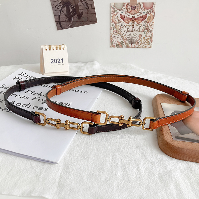 真皮女细腰带装饰衬衫腰封配裙子西装外套收腰时尚百搭ins风皮带|ms