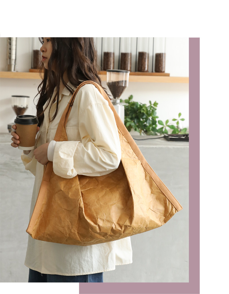 Θήλεις Μεγάλος. Χαρτί Κραφτ Στερεό Χρώμα Χρώματος Οδός Χάι Στριτ Στριτ. Τετράγωνο Μαγνητική Πόρπη Σακούλα Ώμου display picture 1