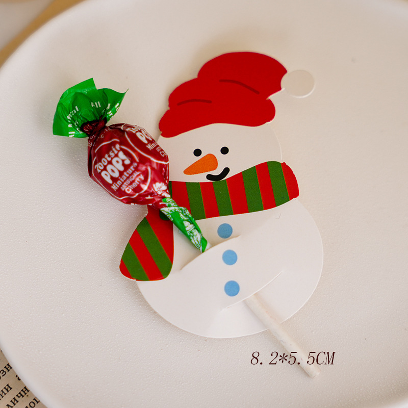 50 unidades precio 2022 nuevo Santa pingüino conejo dibujos animados Lollipop Tarjeta de papel decorativo DIY image 17