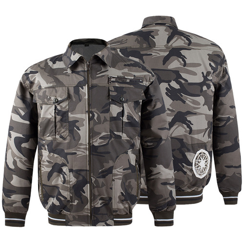 Summer cooling air conditioning suit with fan for men, work camouflage suit for women, cooling clothes for the construction site, work uniform.