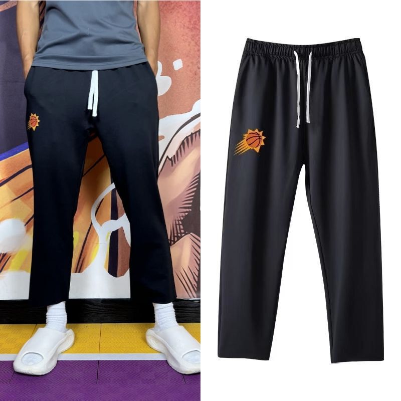 American Irving Trendy Brand Training Basketball Sports Pants Nine-Point Pants Nba Open-Button Training Pants for Men