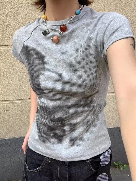 Cotton summer short short sleeve T-shirt