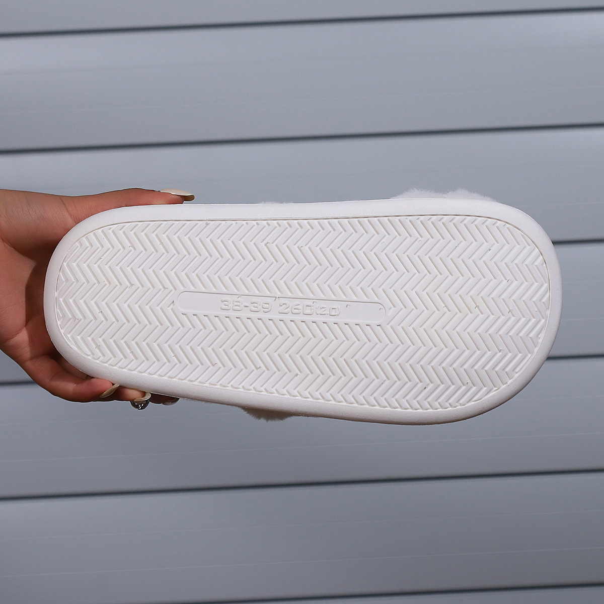 Pantofole morbide in pelo di coniglio, alla moda, resistenti all'usura, aperte, spesse, per la casa_voghion.com