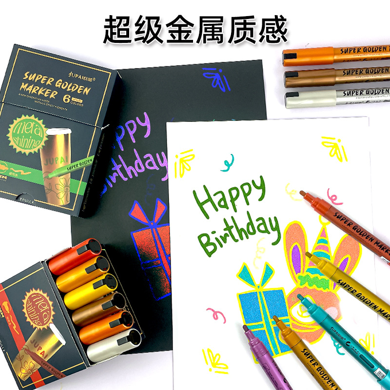 Super marcado de oro impermeable pluma de pintura metálica para pintar herramientas de modelo de pluma de pintura de oro hasta mecha