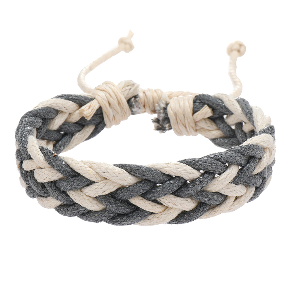 10g Weight Drawstring Bracelets Classification Leather Rope Chain Material 1 Piece Quantity Daily Occasion cotton and linen Material Rhombus Pattern Men's Gender Handmade Design Retro Style Retro Rhombus Cotton And Linen Handmade Men's Drawstring Bracelets Men Cord & Leather Bracelets 7