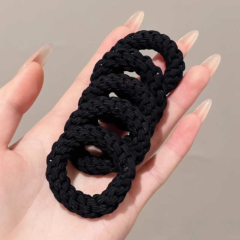 Corda de cabello de cola de caballo de tejido coreano, tocado de banda de goma de alta elasticidad no lesionar bola de cabello, cuerda de cabello