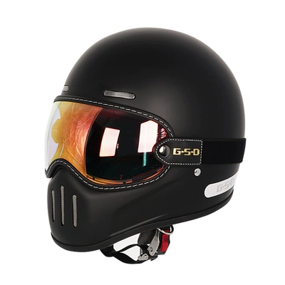 Motorcycle Helmet for Men and Women, Motosiklet kaskı (dəbilqə) - matte-black-color-mirror-m55-56